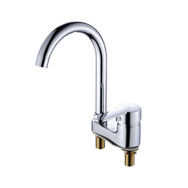 Lisslune | Chrome Round Washbasin Faucet with Swivel Spout for the Bathroom