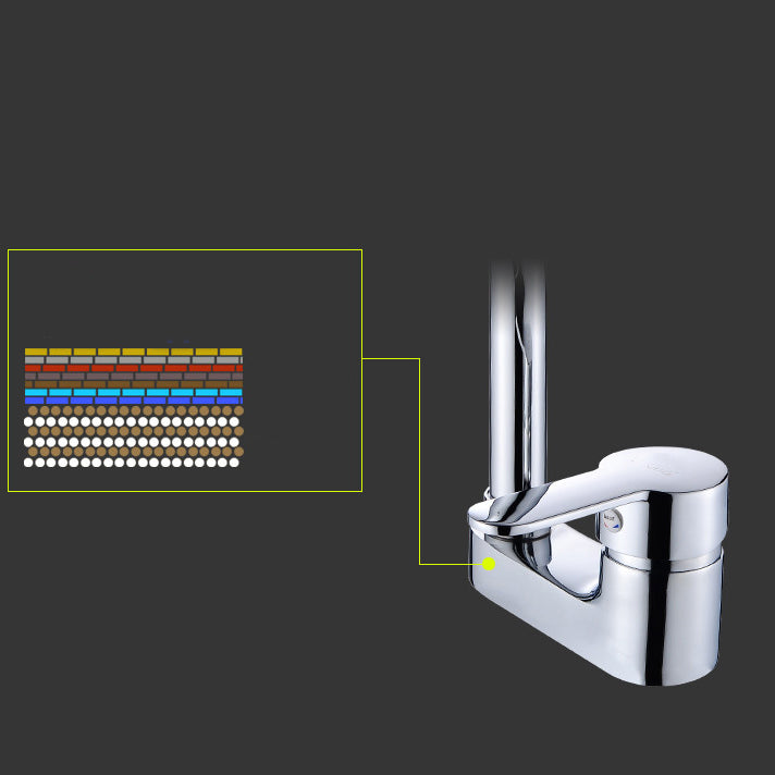 Lisslune | Chrome round wash basin faucet with swivel spout for the bathroom