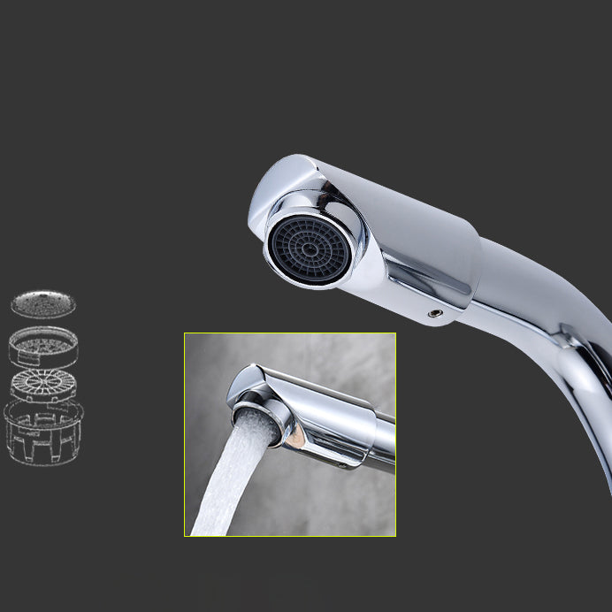 Lisslune | Chrome Round Washbasin Faucet with Swivel Spout for the Bathroom