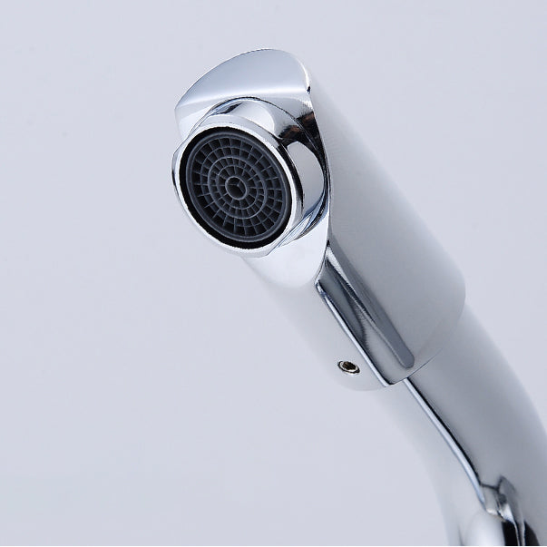 Lisslune | Chrome Round Washbasin Faucet with Swivel Spout for the Bathroom