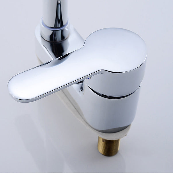 Lisslune | Chrome round wash basin faucet with swivel spout for the bathroom
