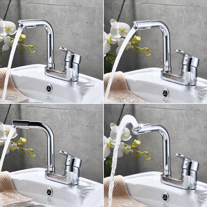 Lisslune | Chrome round wash basin faucet with swivel spout for the bathroom