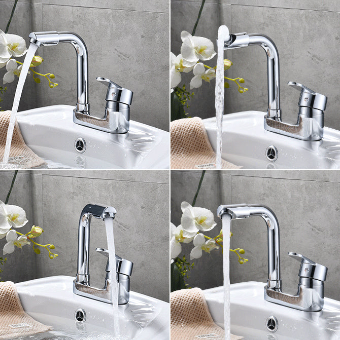Lisslune | Chrome round wash basin faucet with swivel spout for the bathroom