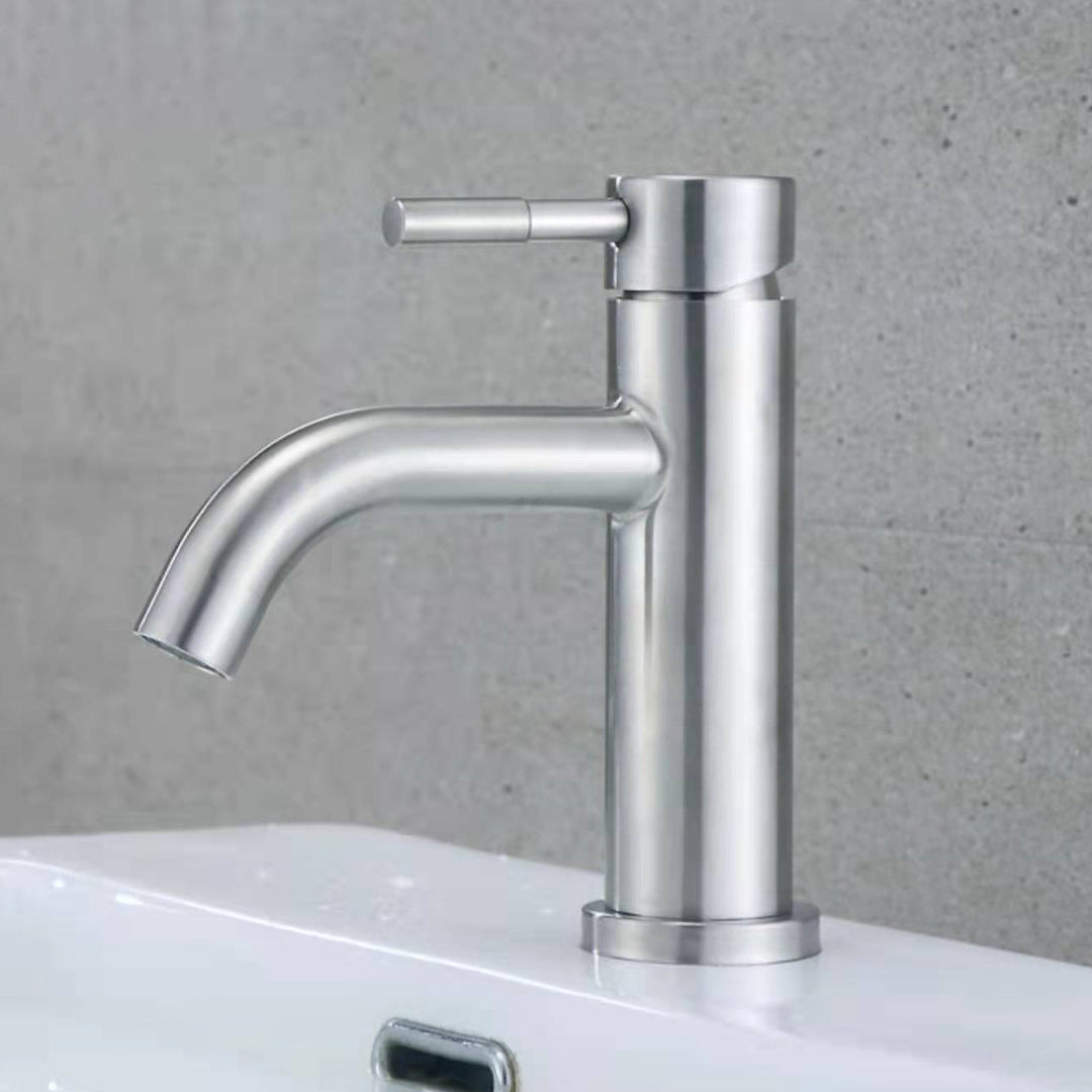 Lisslune | Stainless Steel Bathroom Faucet Chrome Lever Handle Sink Faucet with 1 Hole