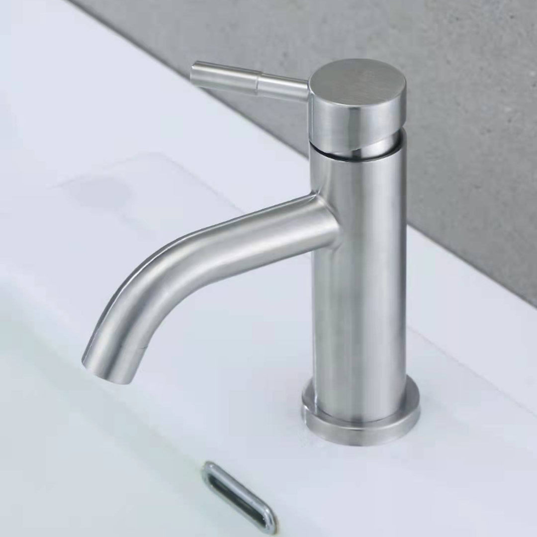 Lisslune | Stainless Steel Bathroom Faucet Chrome Lever Handle Sink Faucet with 1 Hole