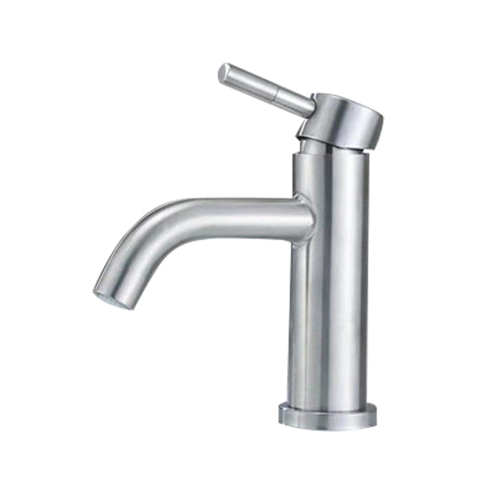 Lisslune | Stainless Steel Bathroom Faucet Chrome Lever Handle Sink Faucet with 1 Hole