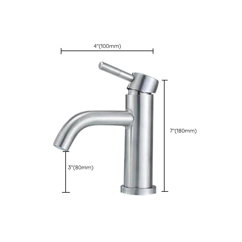 Lisslune | Stainless Steel Bathroom Faucet Chrome Lever Handle Sink Faucet with 1 Hole