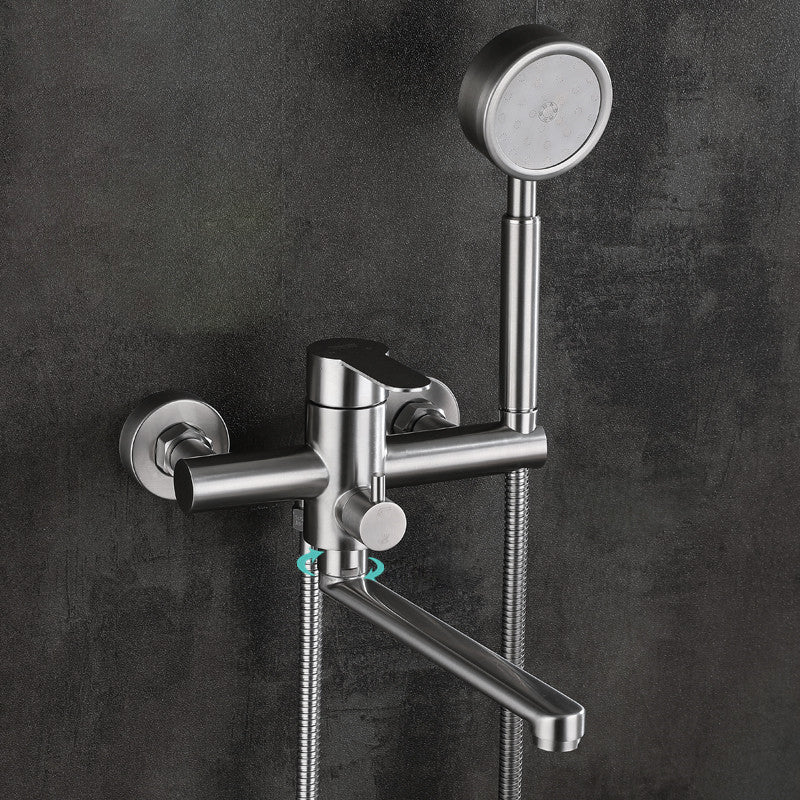 Lisslune | Wall-mounted metal bathtub filling low arch swivel bathtub mixer