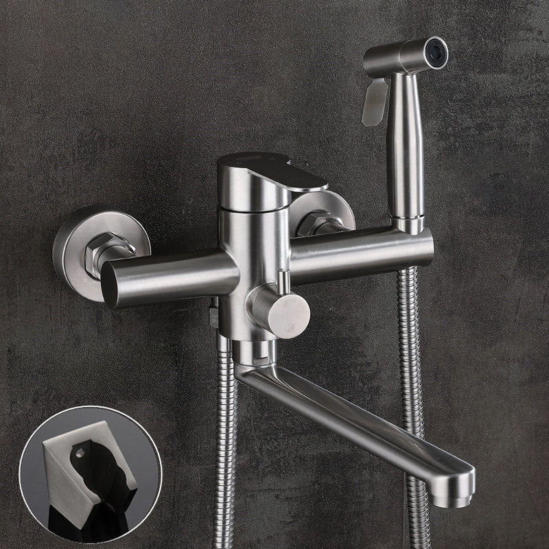 Lisslune | Wall-mounted metal bathtub filling low arch swivel bathtub mixer