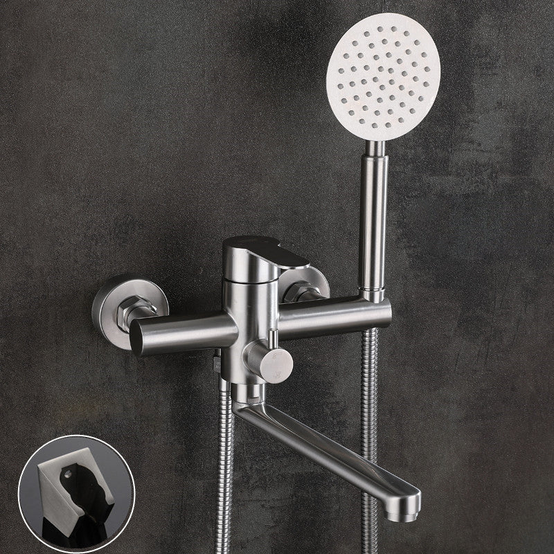 Lisslune | Wall-mounted metal bathtub filling low arch swivel bathtub mixer