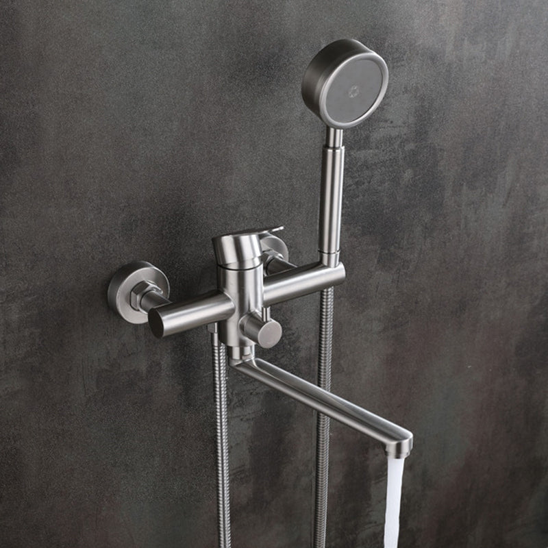 Lisslune | Wall-mounted metal bathtub filling low arch swivel bathtub mixer