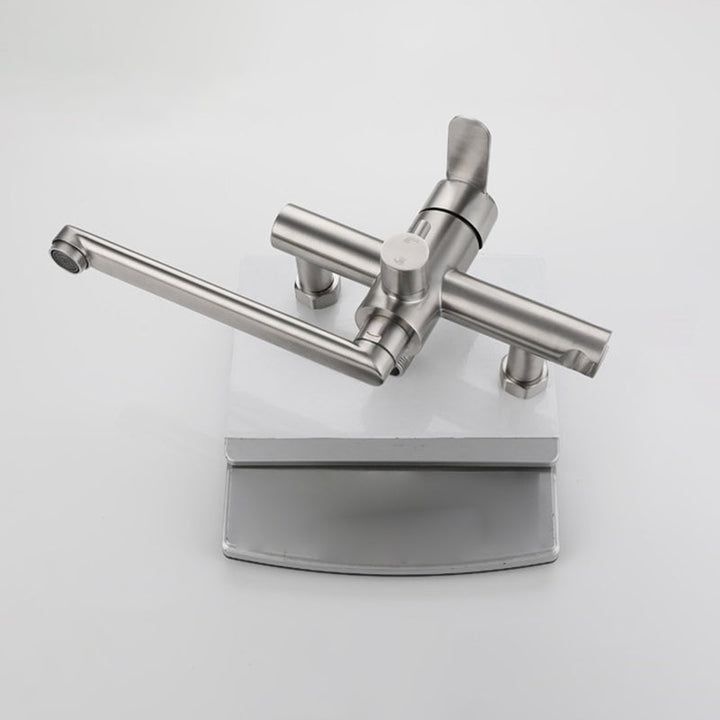 Lisslune | Wall-mounted metal bathtub filling low arch swivel bathtub mixer