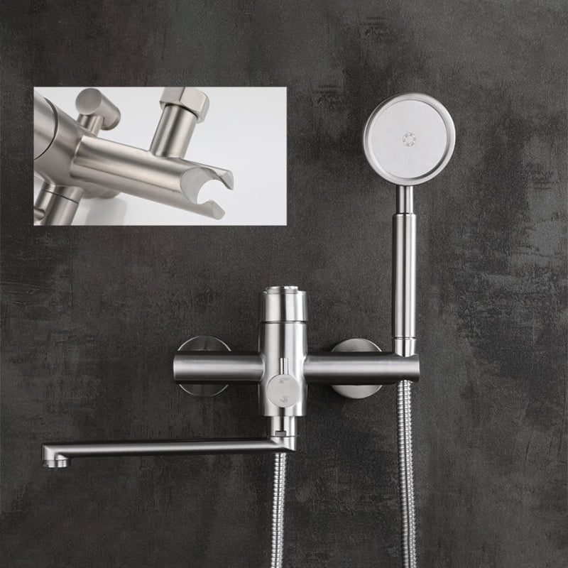 Lisslune | Wall-mounted metal bathtub filling low arch swivel bathtub mixer