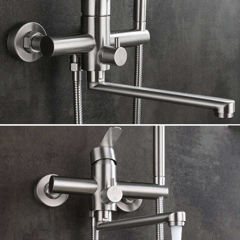 Lisslune | Wall-mounted metal bathtub filling low arch swivel bathtub mixer