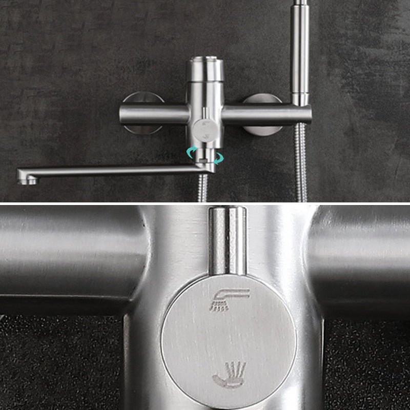 Lisslune | Wall-mounted metal bathtub filling low arch swivel bathtub mixer