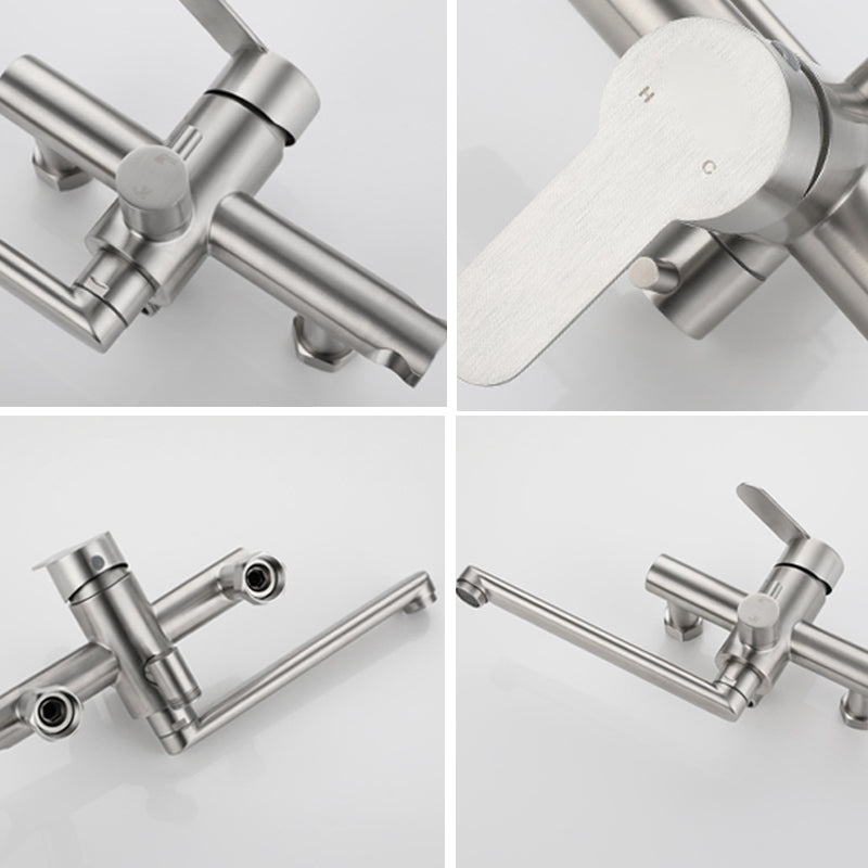 Lisslune | Wall-mounted metal bathtub filling low arch swivel bathtub mixer