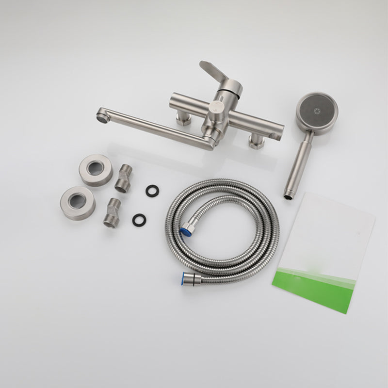 Lisslune | Wall-mounted metal bathtub filling low arch swivel bathtub mixer