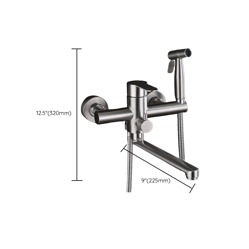 Lisslune | Wall-mounted metal bathtub filling low arch swivel bathtub mixer
