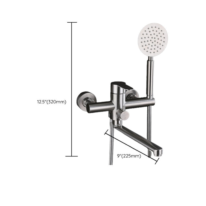 Lisslune | Wall-mounted metal bathtub filling low arch swivel bathtub mixer