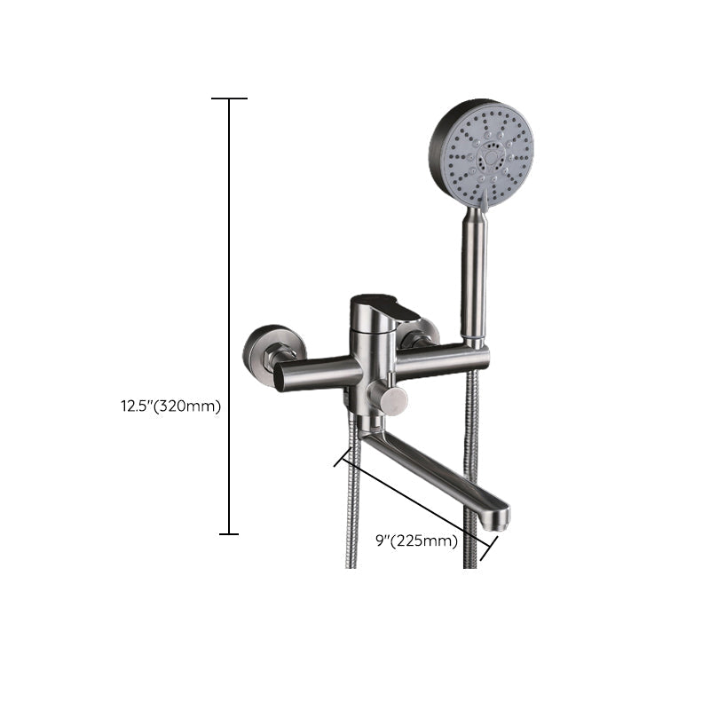 Lisslune | Wall-mounted metal bathtub filling low arch swivel bathtub mixer