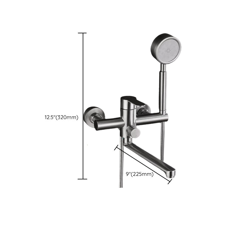 Lisslune | Wall-mounted metal bathtub filling low arch swivel bathtub mixer