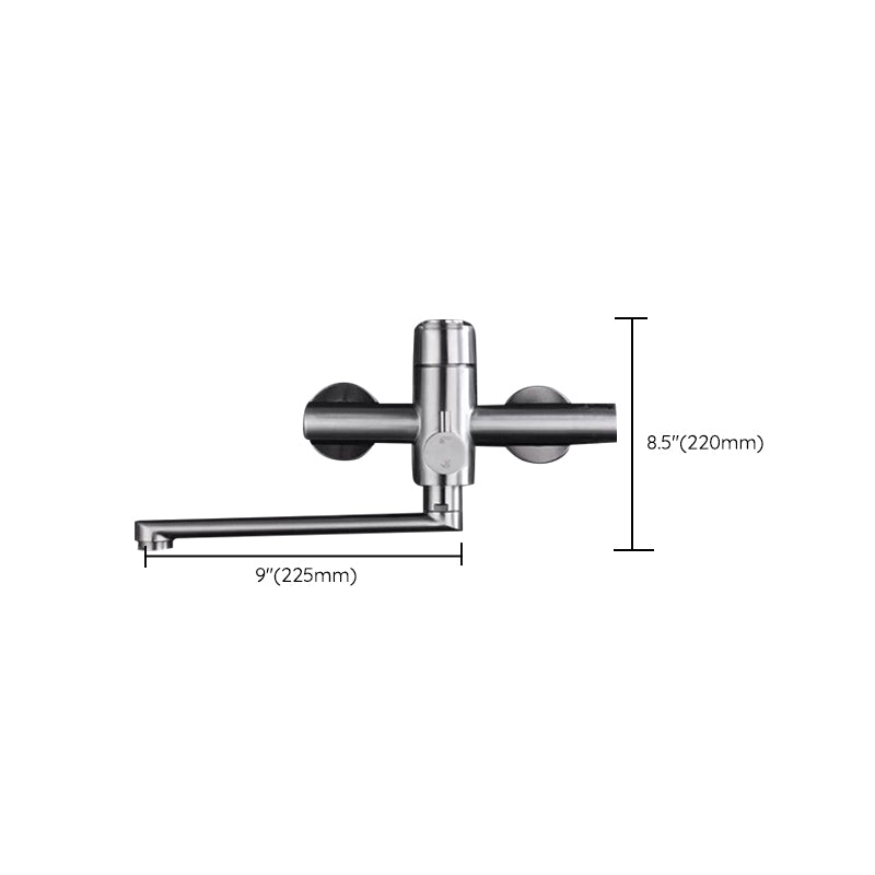 Lisslune | Wall-mounted metal bathtub filling low arch swivel bathtub mixer