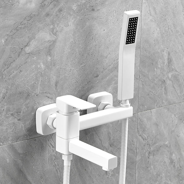 Lisslune | Wall-mounted metal bathtub faucet low arc swivel bathroom faucet