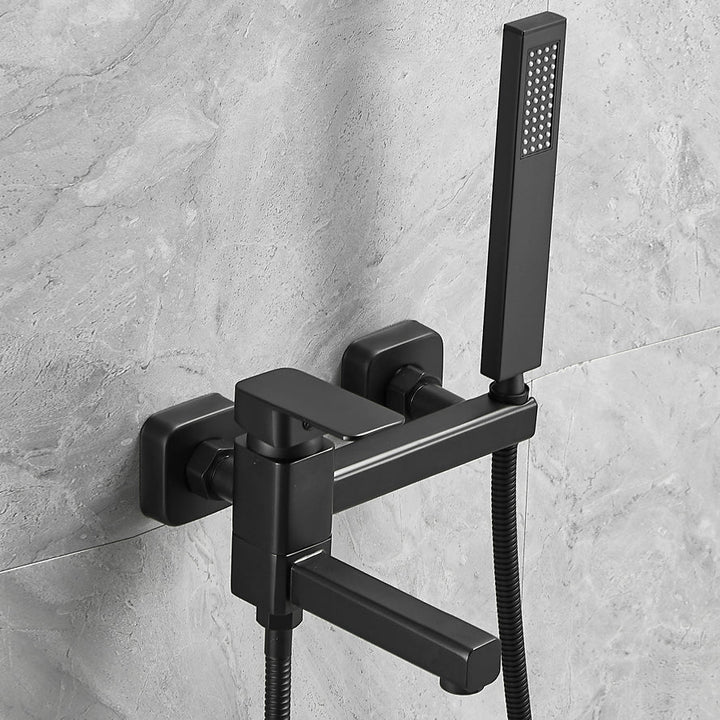 Lisslune | Wall-mounted metal bathtub faucet low arc swivel bathroom faucet