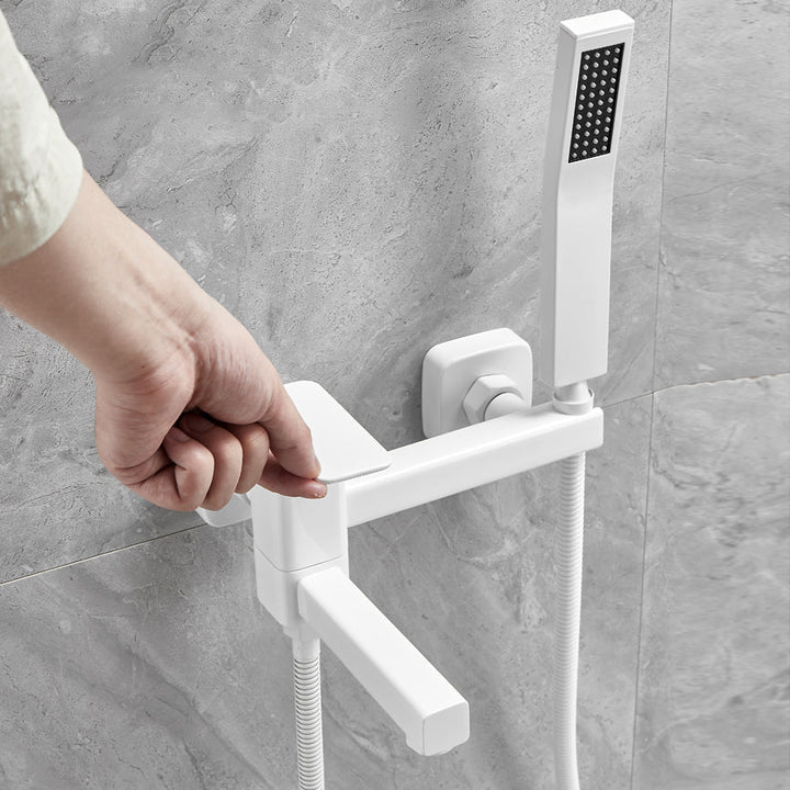 Lisslune | Wall-mounted metal bathtub faucet low arc swivel bathroom faucet