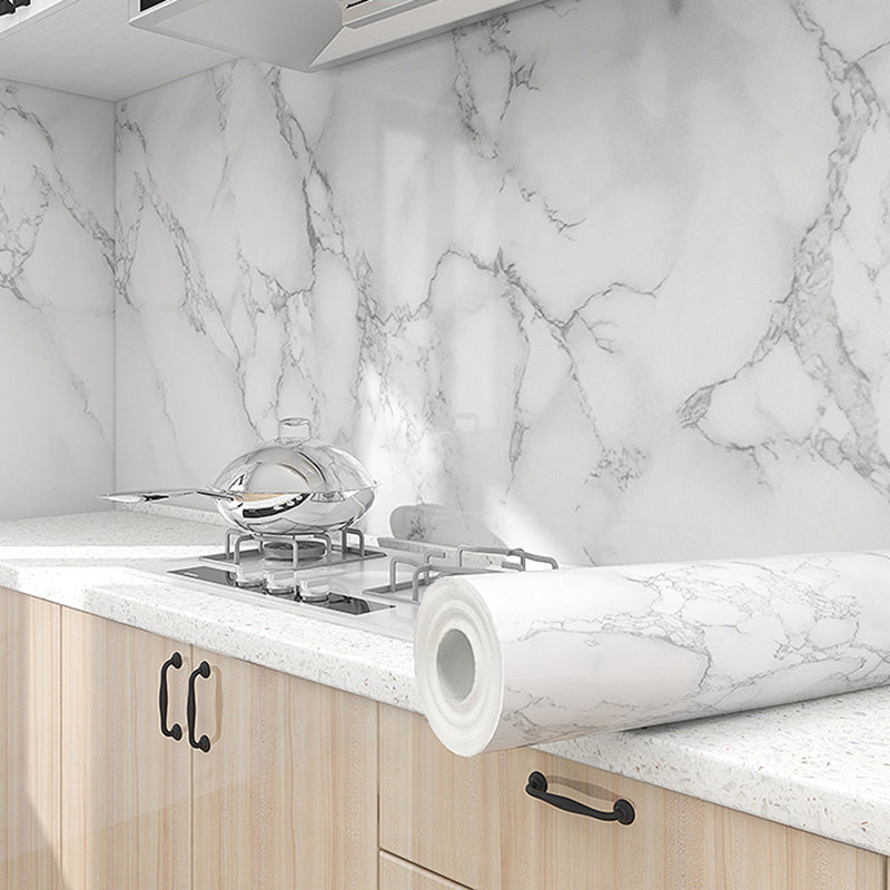 Lisslune | Modern Splash Guard Tile Waterproof Marble Print Peel and Stick Tile for the Kitchen
