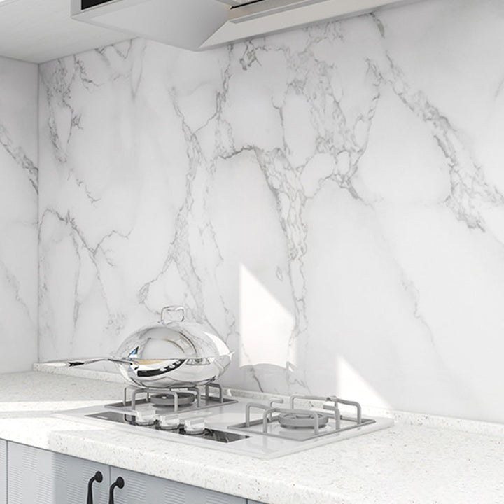 Lisslune | Modern Splash Guard Tile Waterproof Marble Print Peel and Stick Tile for the Kitchen