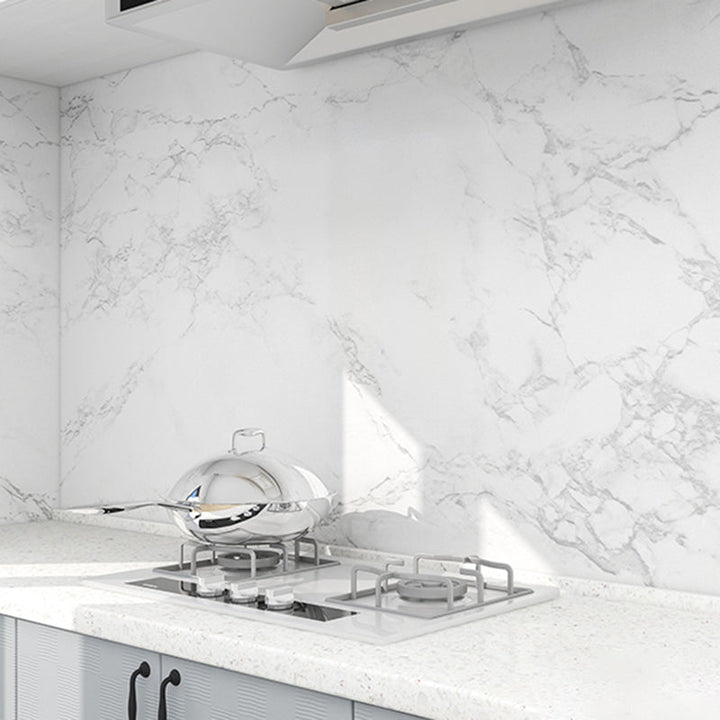 Lisslune | Modern Splash Guard Tile Waterproof Marble Print Peel and Stick Tile for the Kitchen