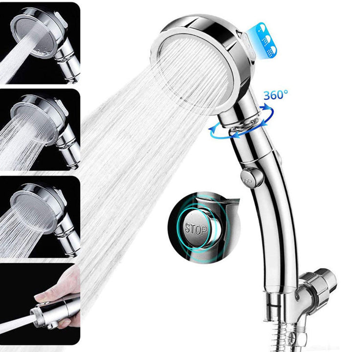 Lisslune | Contemporary Hand Shower Head Silver 3 Spray Pattern Wall Mount Shower Head