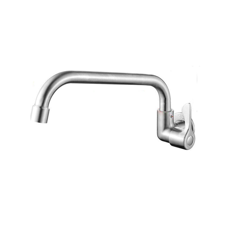 Lisslune | Modern Bridge Water Faucet 304 Stainless Steel Knob Handle Swivel Spout Wall Mounted Faucet