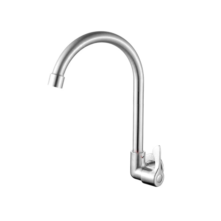 Lisslune | Modern Bridge Water Faucet 304 Stainless Steel Knob Handle Swivel Spout Wall Mounted Faucet