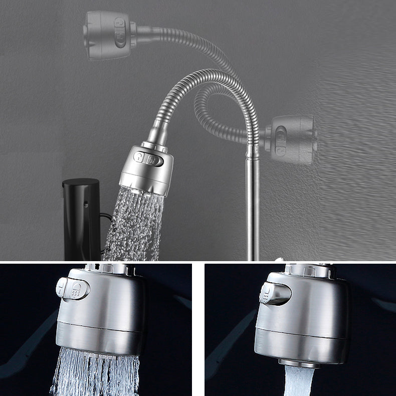 Lisslune | Modern Bridge Water Faucet 304 Stainless Steel Knob Handle Swivel Spout Wall Mounted Faucet