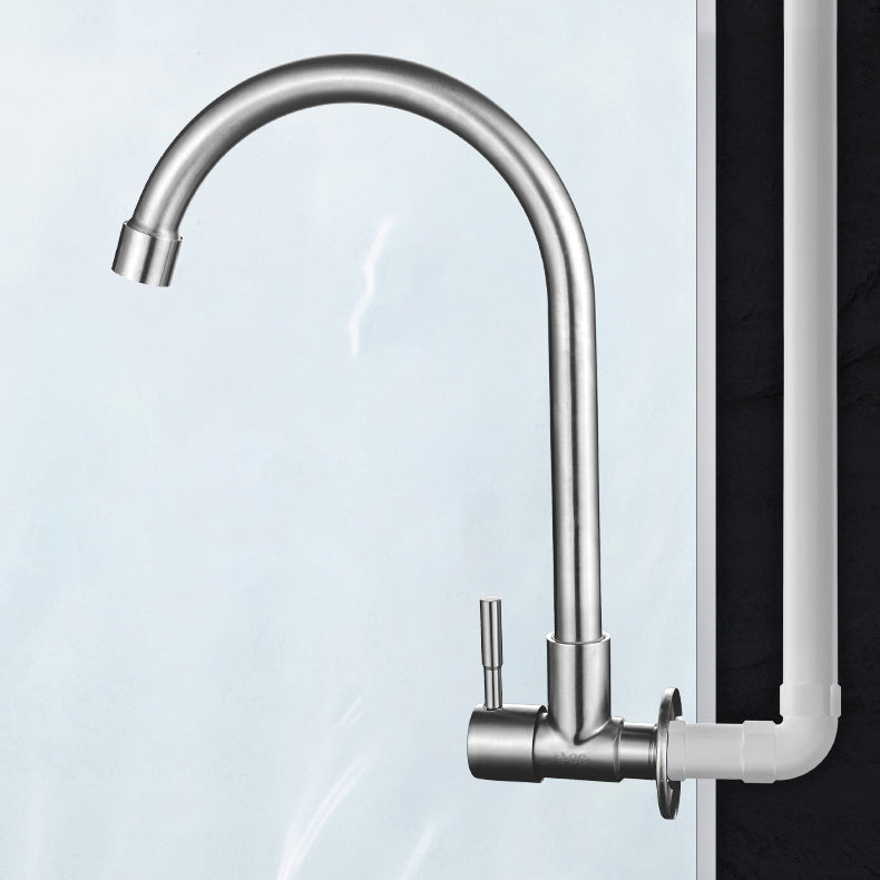 Lisslune | Modern Bridge Water Faucet 304 Stainless Steel Knob Handle Swivel Spout Wall Mounted Faucet