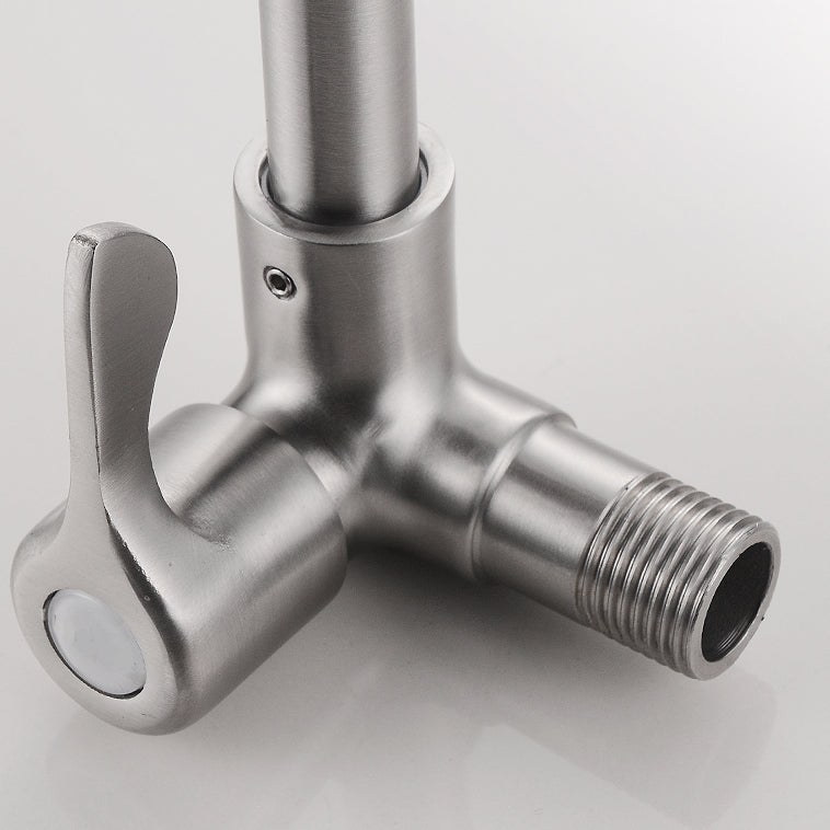 Lisslune | Modern Bridge Water Faucet 304 Stainless Steel Knob Handle Swivel Spout Wall Mounted Faucet