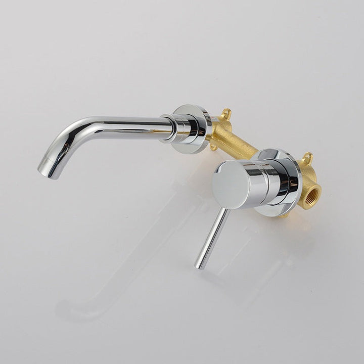 Lisslune | Industrial Wall-Mounted Bathroom Faucet 2-Hole Swivel Spout Basin Faucet