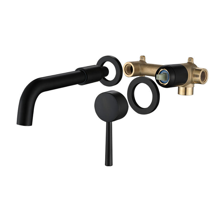Lisslune | Industrial Wall-Mounted Bathroom Faucet 2-Hole Swivel Spout Sink Faucet
