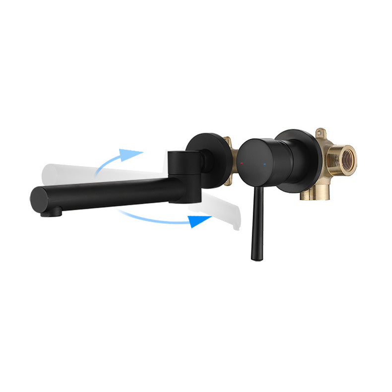 Lisslune | Industrial Wall-Mounted Bathroom Faucet 2-Hole Swivel Spout Sink Faucet