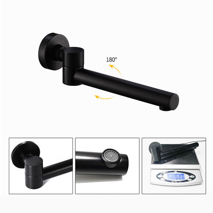 Lisslune | Industrial Wall-Mounted Bathroom Faucet 2-Hole Swivel Spout Basin Faucet
