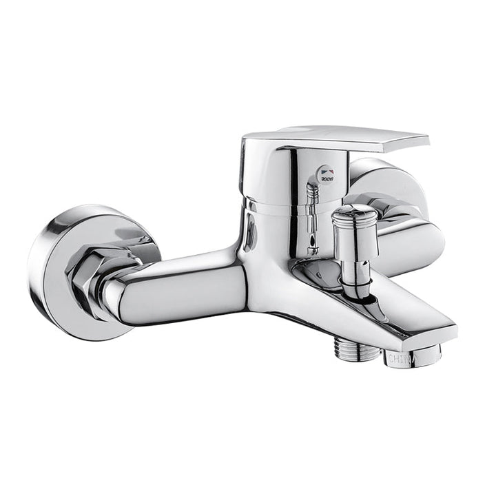 Lisslune | Contemporary Wall Mounted Bathroom Faucet Lever Handles 2-Hole Faucet Brass Faucet