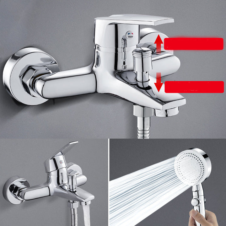 Lisslune | Contemporary Wall Mounted Bathroom Faucet Lever Handles 2-Hole Faucet Brass Faucet