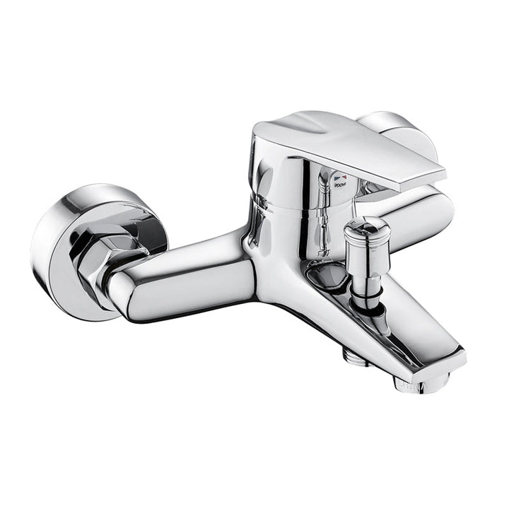 Lisslune | Contemporary Wall Mounted Bathroom Faucet Lever Handles 2-Hole Faucet Brass Faucet