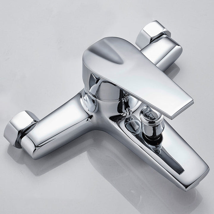 Lisslune | Contemporary Wall Mounted Bathroom Faucet Lever Handles 2-Hole Faucet Brass Faucet
