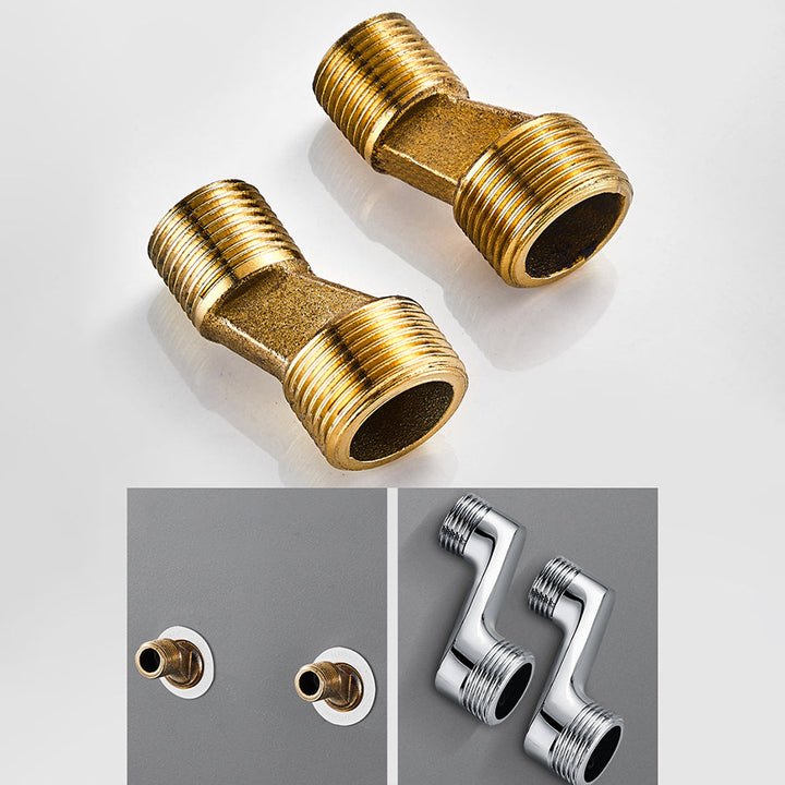 Lisslune | Contemporary Wall Mounted Bathroom Faucet Lever Handles 2-Hole Faucet Brass Faucet