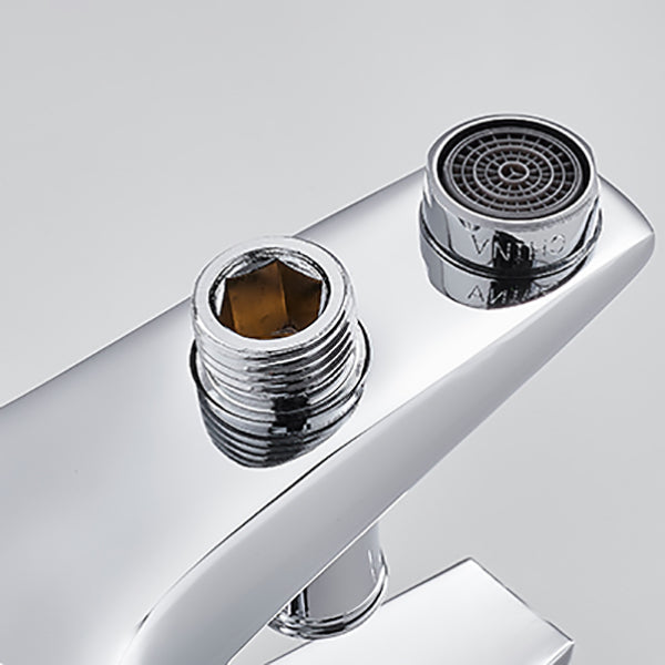 Lisslune | Contemporary Wall Mounted Bathroom Faucet Lever Handles 2-Hole Faucet Brass Faucet