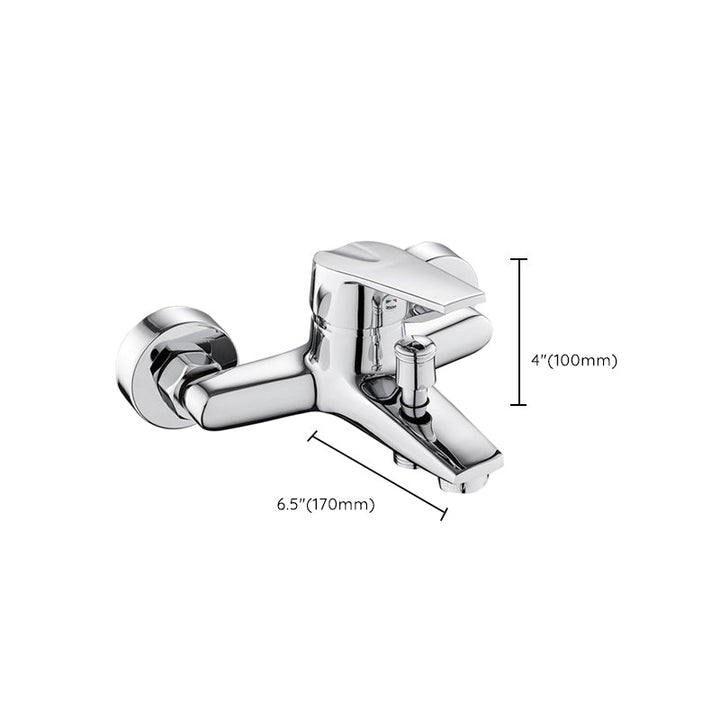 Lisslune | Contemporary Wall Mounted Bathroom Faucet Lever Handles 2-Hole Faucet Brass Faucet
