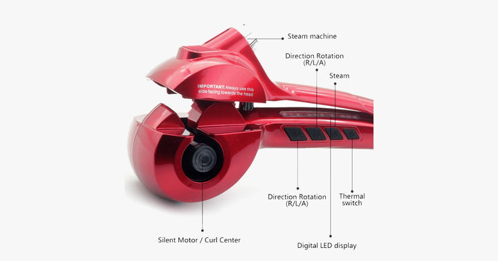 Lisslune | New Generation Ceramic Automatic Hair Steam Curler – Curls for Beach Waves and Much More